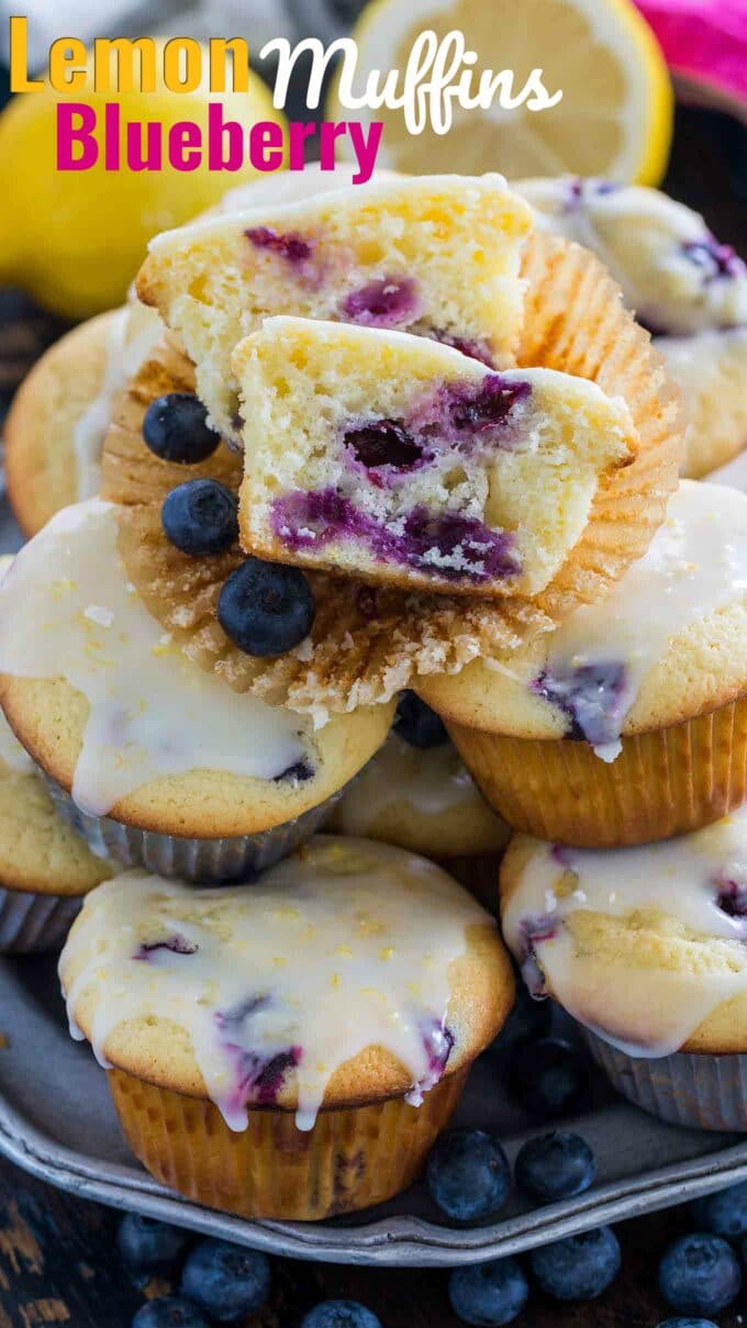 Blueberry Lemon Muffins with Lemon Glaze