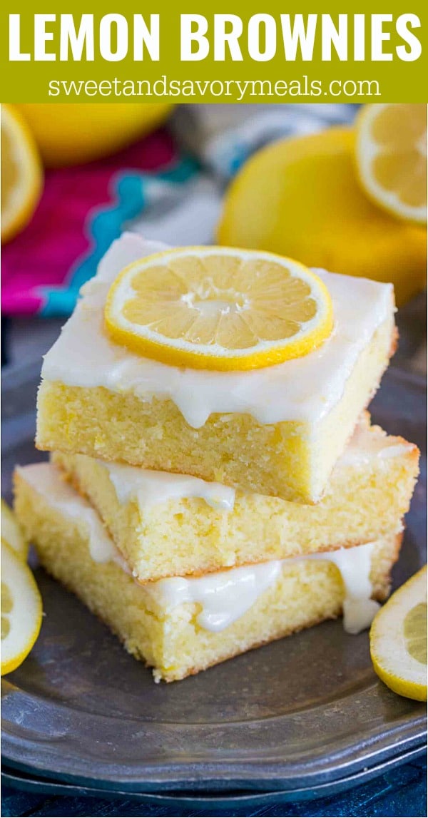 Image of one bowl lemon brownies.