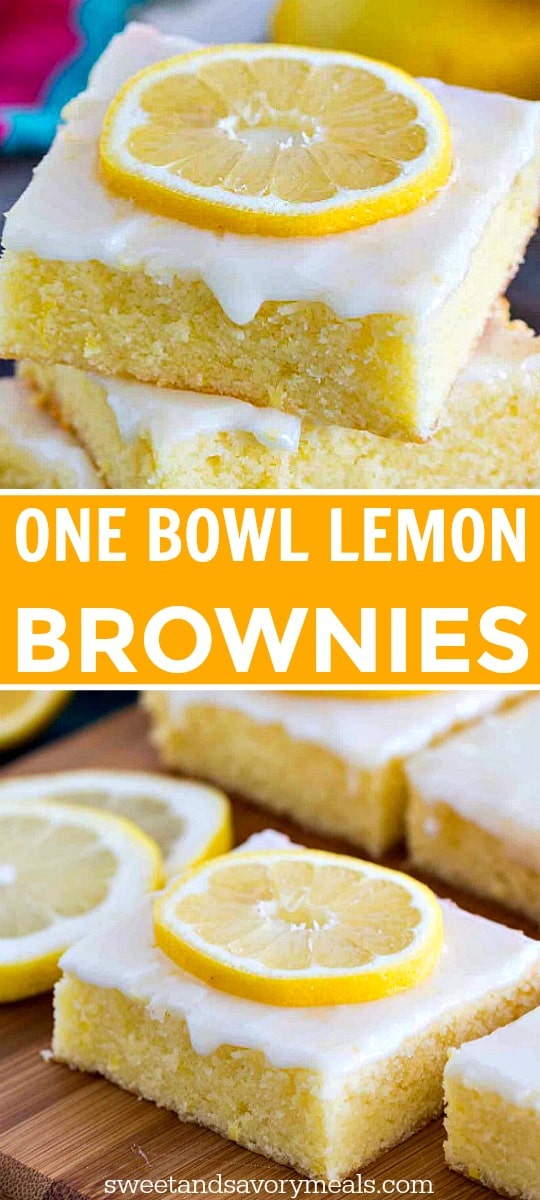 One bowl lemon brownies photo. 