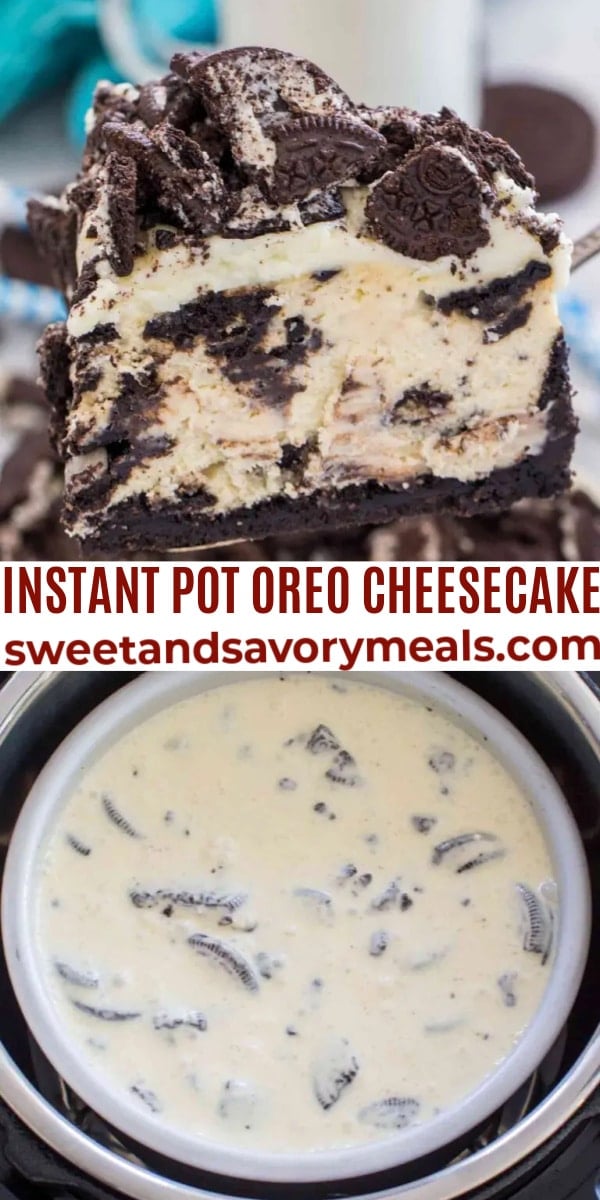 easy instant pot oreo cheesecake pin