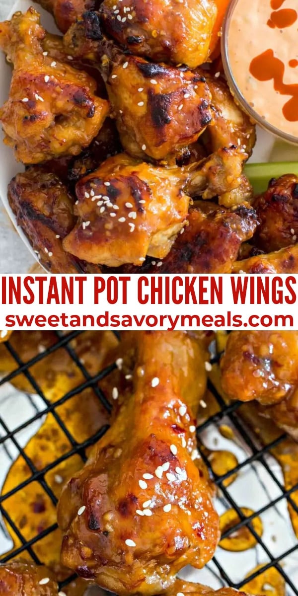 easy instant pot chicken wings pin