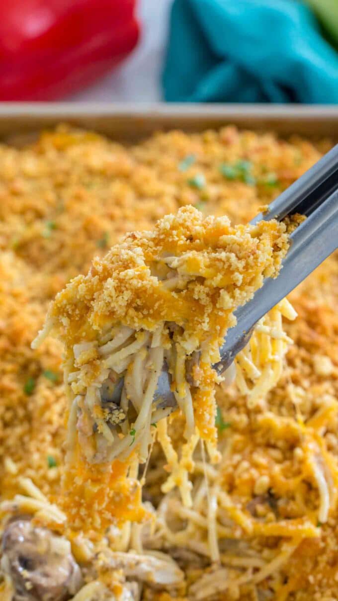 Best Chicken Spaghetti Casserole [VIDEO] - Sweet and Savory Meals