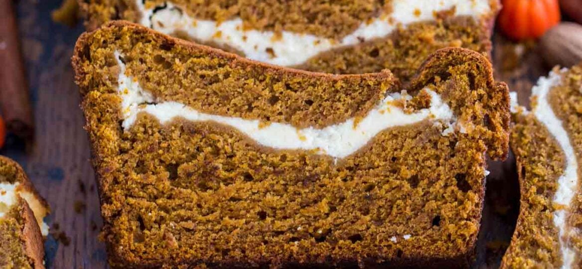 Easy Pumpkin Bread with Cream Cheese Filling