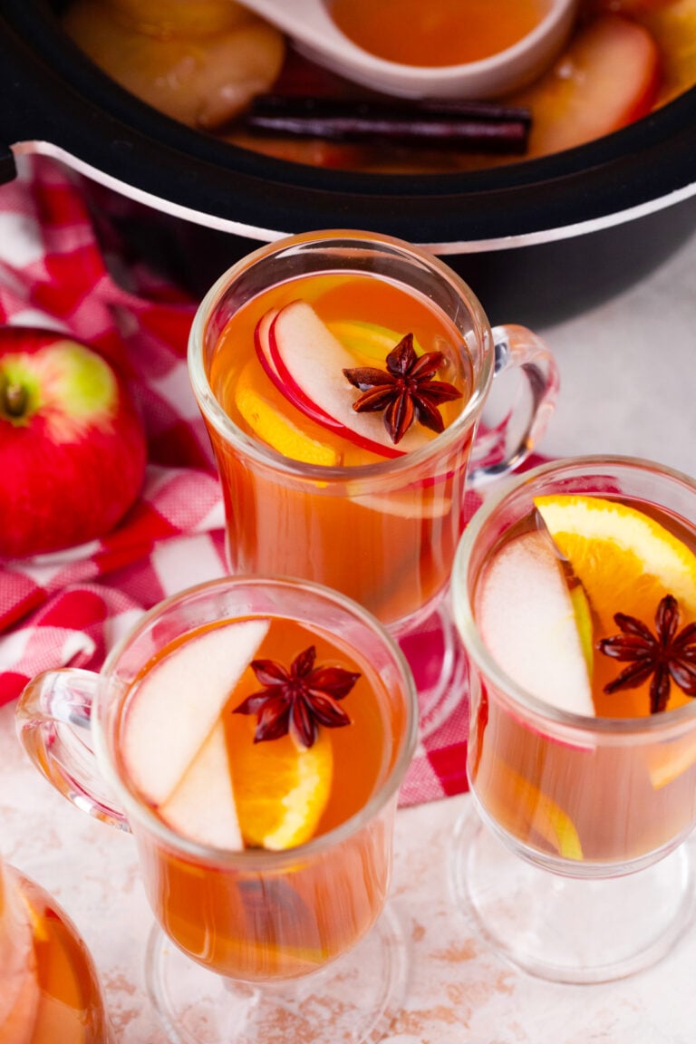 Homemade slow cooker apple cider.