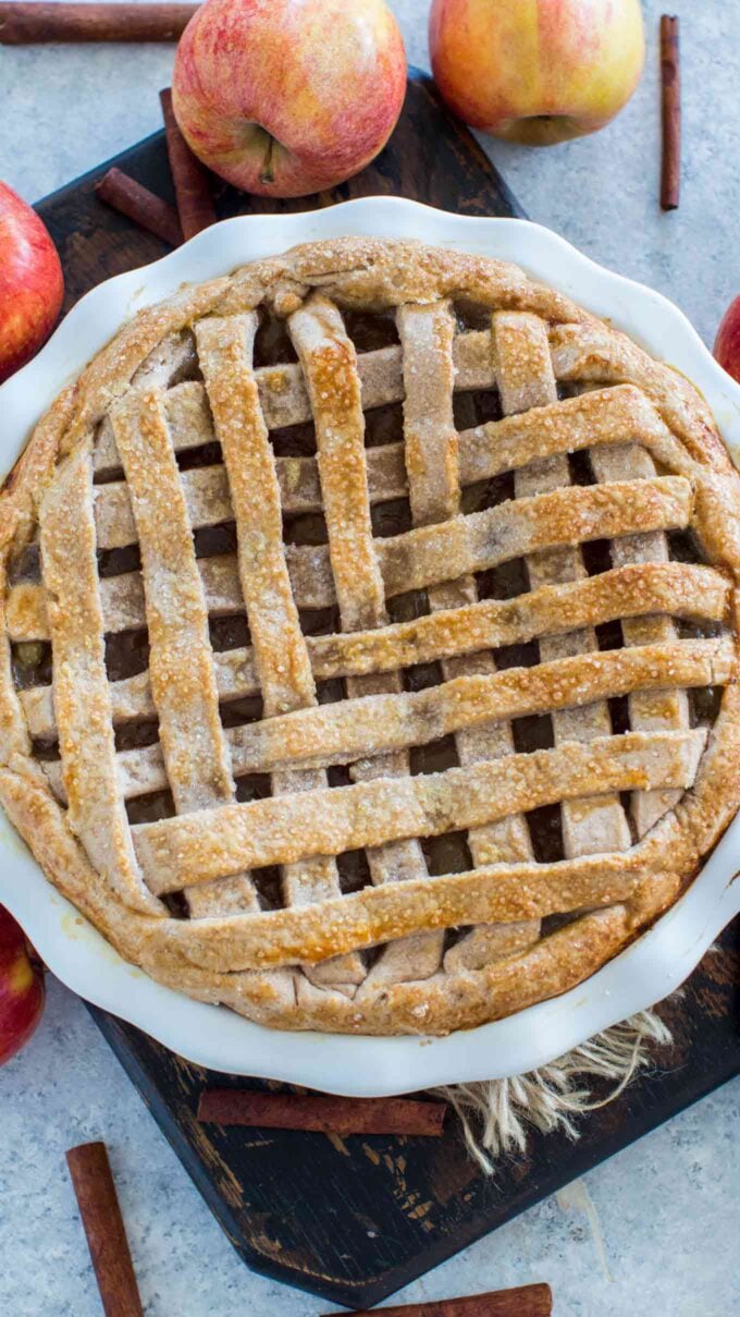 Homemade Apple Pie with lattice top