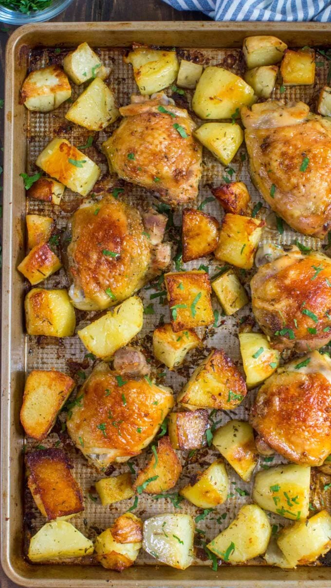 One Sheet Pan Chicken and Potatoes Recipe