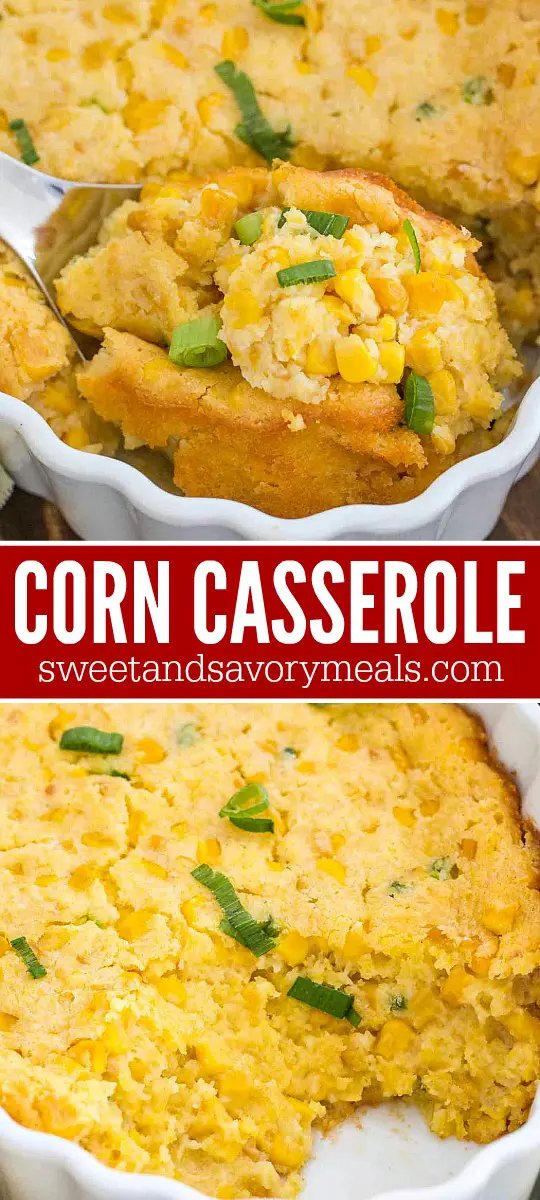 Corn casserole collage for Pinterest