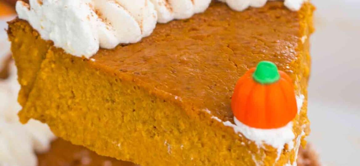 Crustless Pumpkin Pie Slice