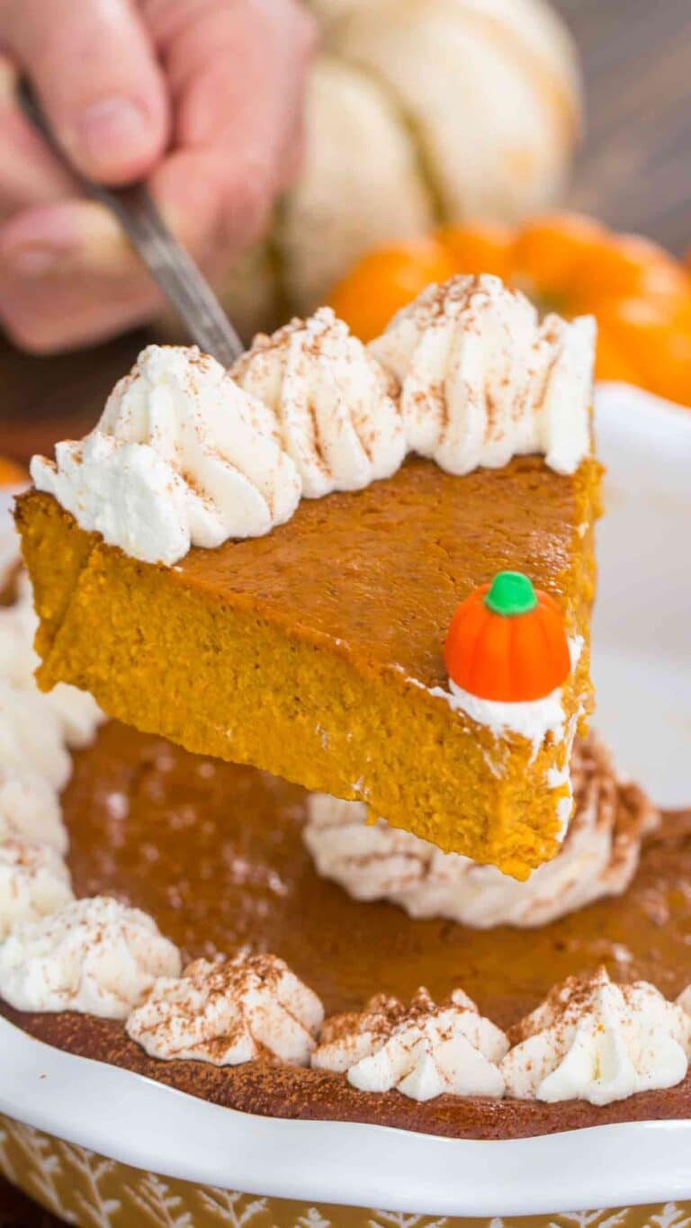 Crustless Pumpkin Pie Slice