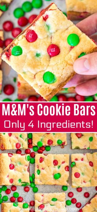 M&M Cookie Bars - 4 Ingredients Only! [Video] - S&SM