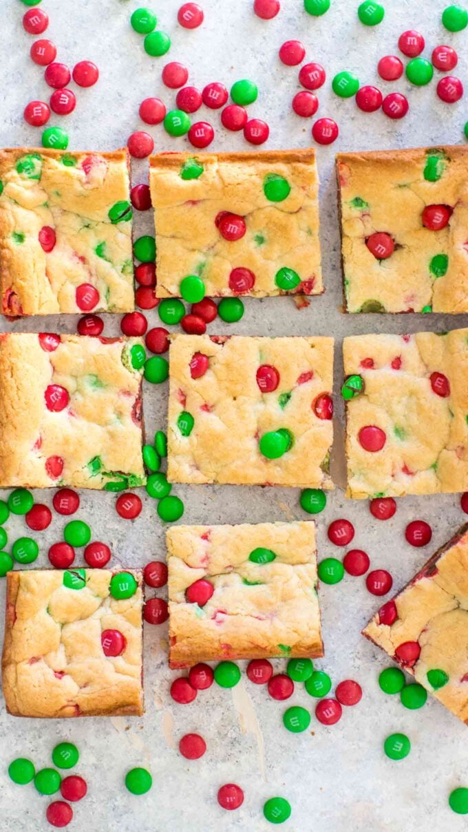 Easy M&M Cookie Bars