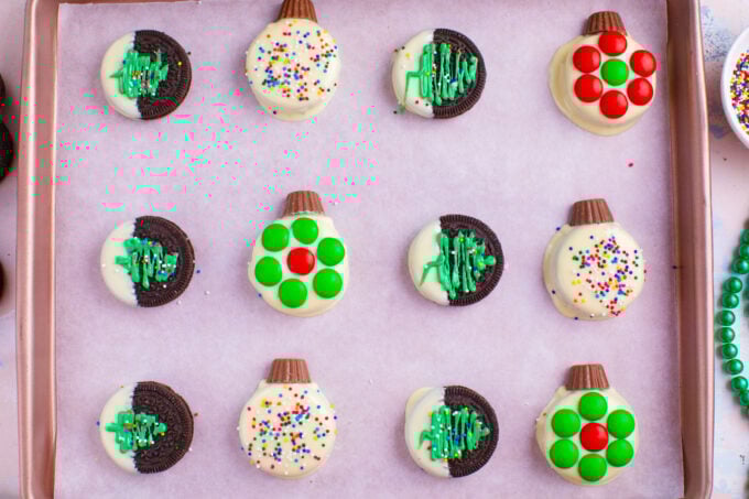 Festive Christmas Oreo ornaments.