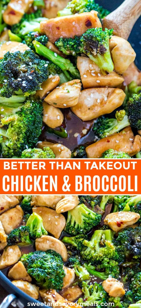 Picture of chicken and broccoli stir fry. 