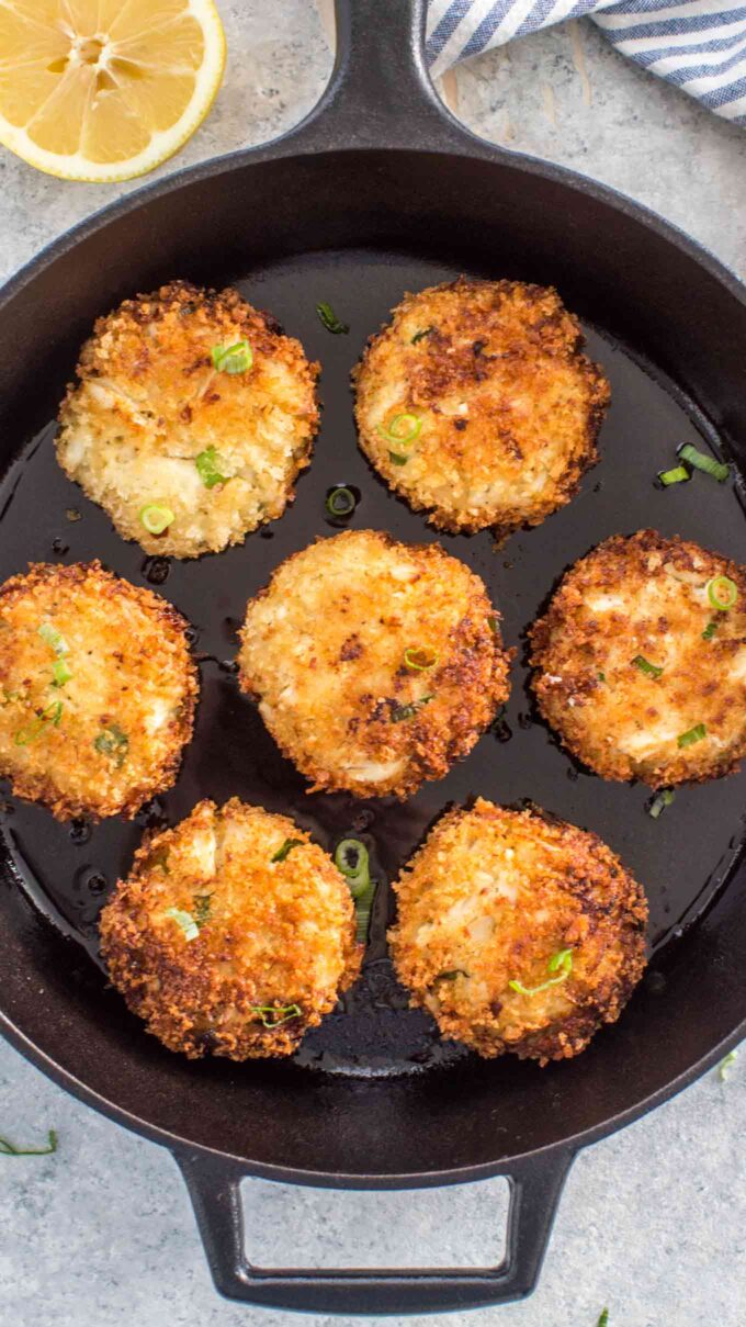 Mini Crab Cakes with Ginger and Scallions • crispy Asian style!