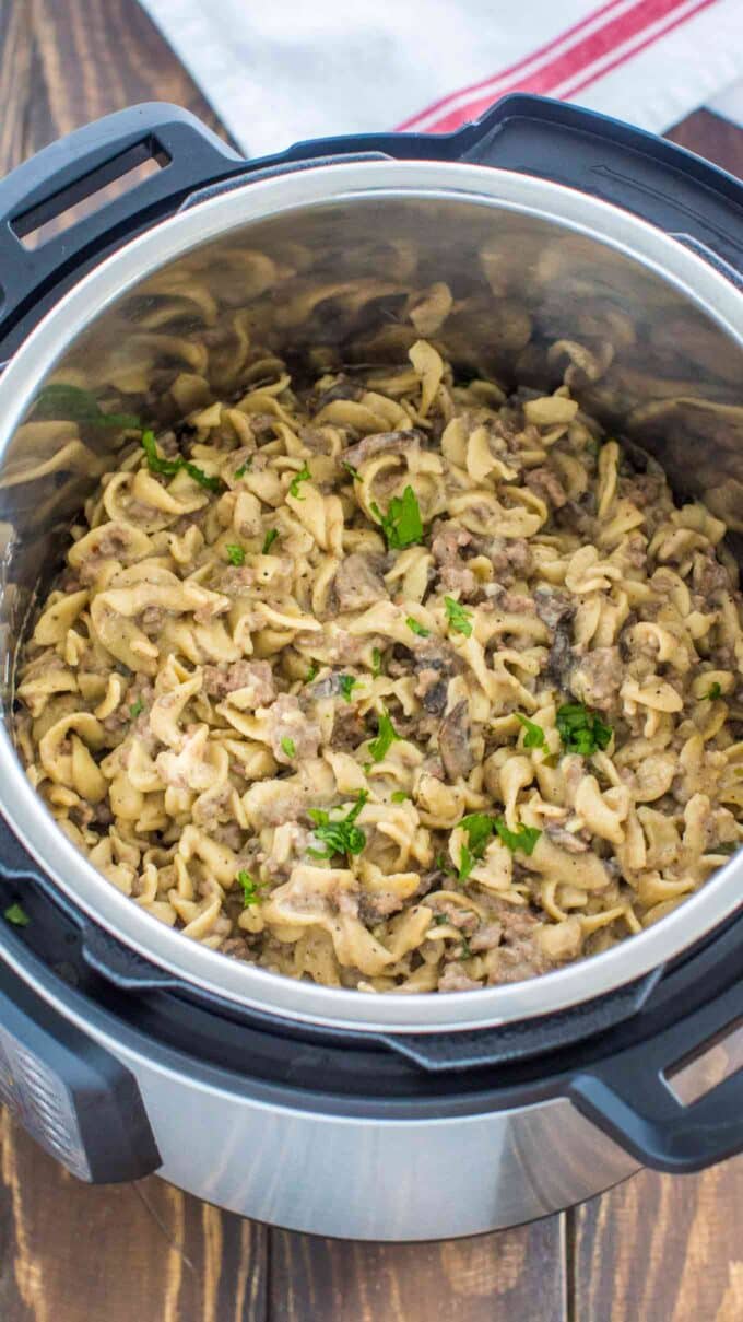 best easy instant pot beef stroganoff