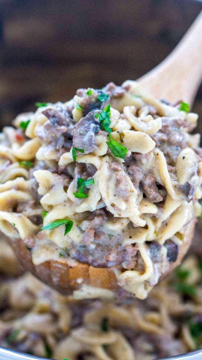 Instant Pot Beef Stroganoff - Sweet and Savory Meals