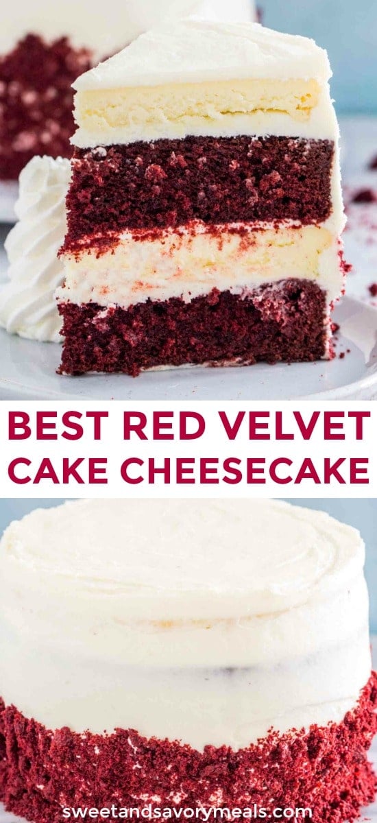 Red Velvet Cake Cheesecake with Homemade Cream Cheese Frosting