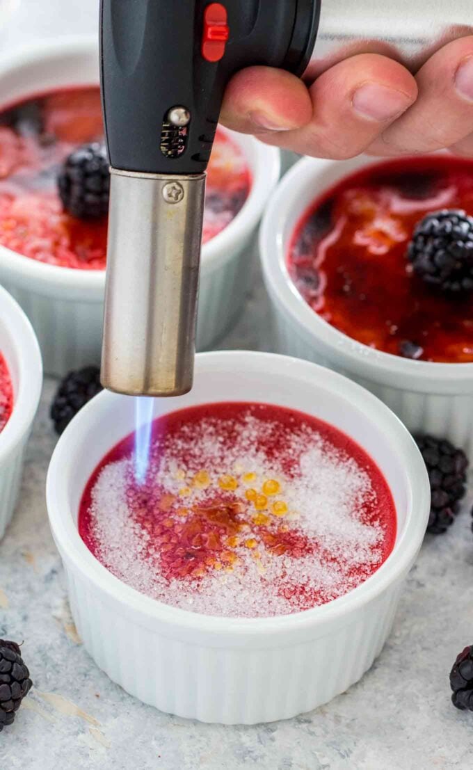 Homemade Red Velvet Creme Brulee