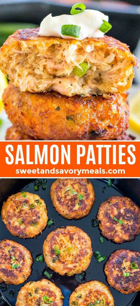 Picture of homemade salmon patties made from scratch.