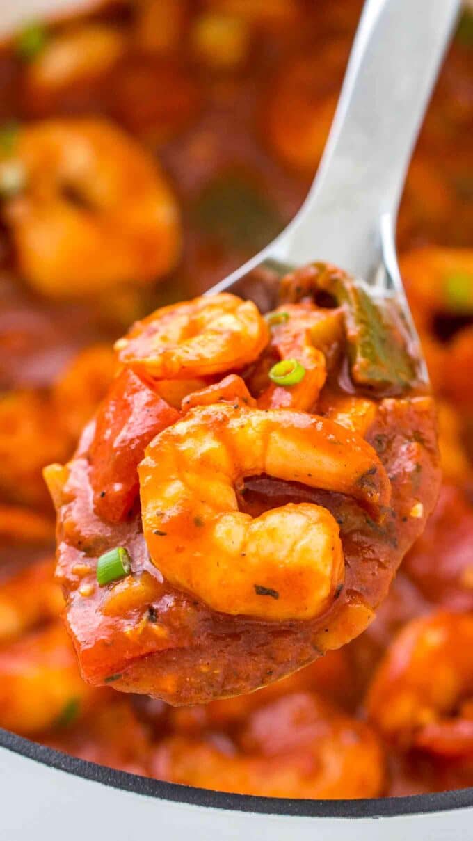 Photo of homemade shrimp creole.