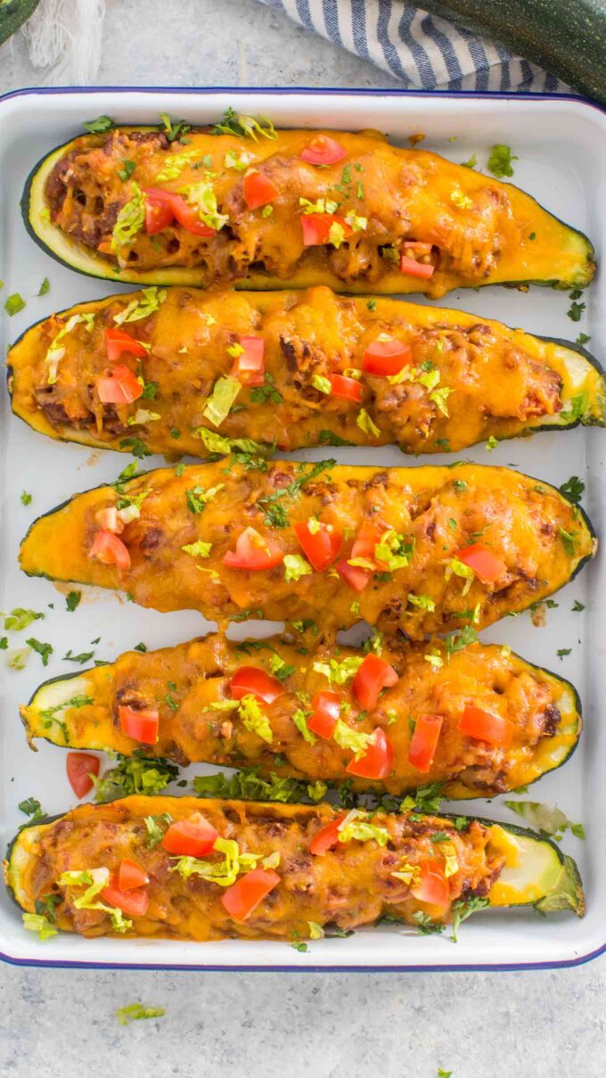 Taco Stuffed Zucchini Boats Recipe