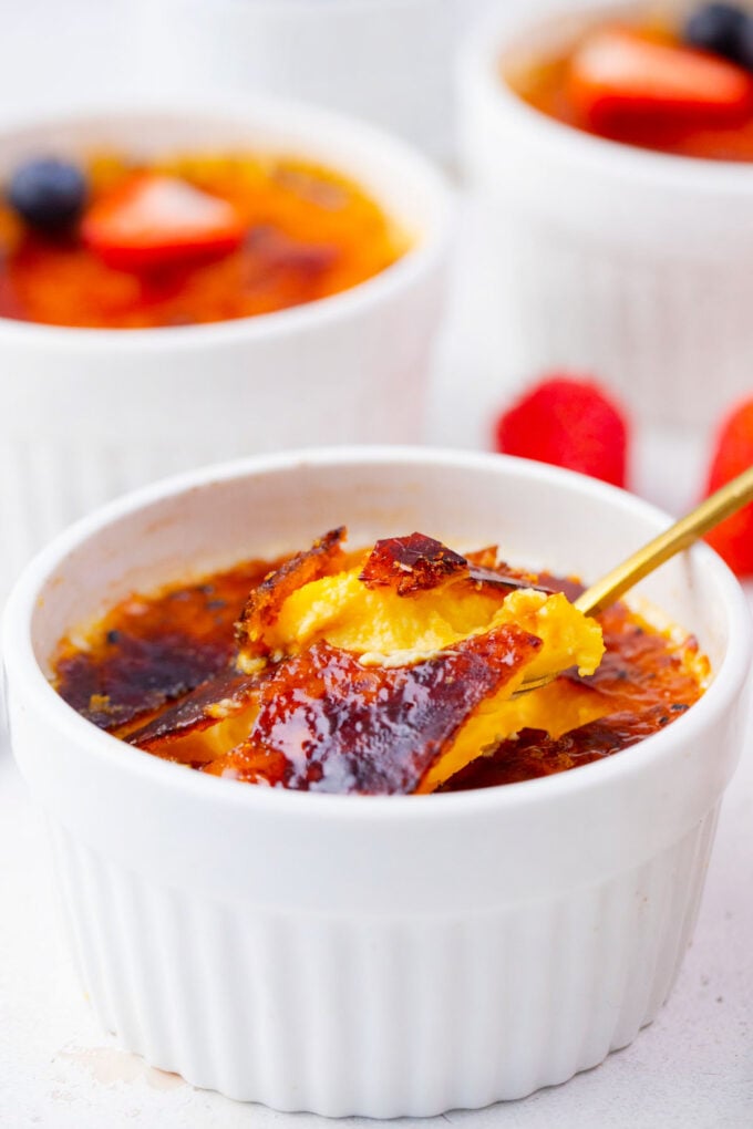 A spoonful of creme brulee.