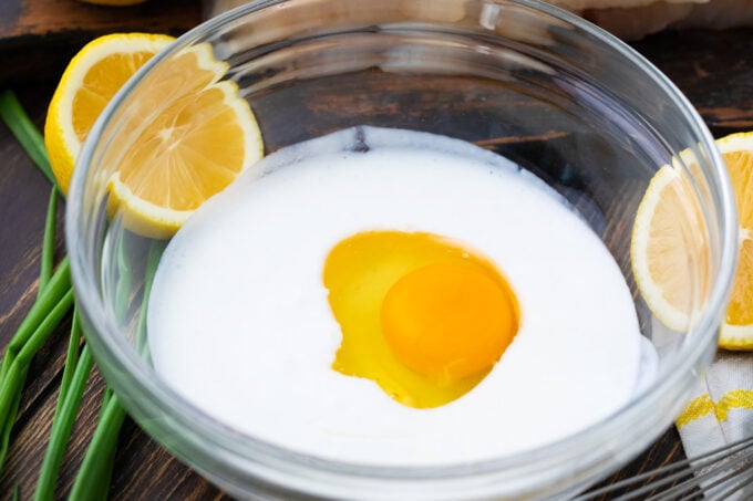 Buttermilk and egg mixture.
