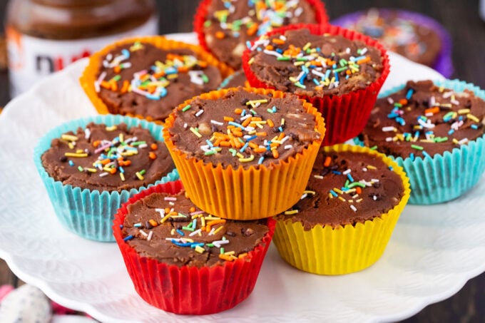 Nutella fudge in cupcake liners.