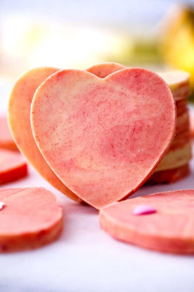 cute heart shaped pink fudge