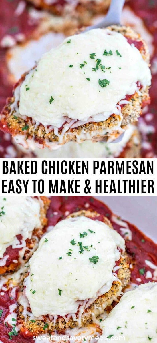 Healthy Baked Chicken Parmesan made in the oven