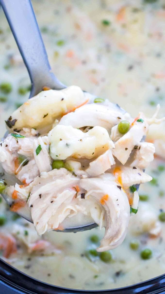 Crockpot Chicken and Dumplings made in the slow cooker