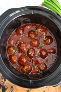 Best BBQ Crockpot Meatballs. Easy Slow Cooker Recipe - Sweet And Savory ...