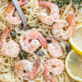 Lemon Garlic Parmesan Shrimp Pasta