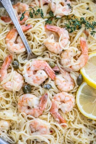 Lemon Garlic Parmesan Shrimp Pasta