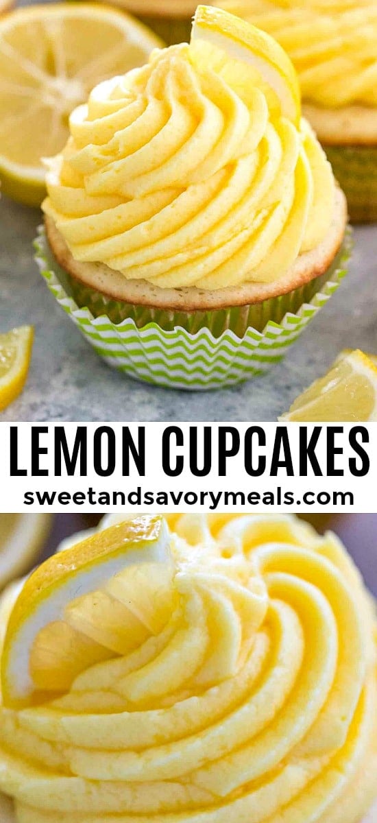 Homemade Lemon Cupcakes with Lemon Juice and Zest