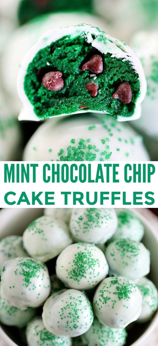 Easy Mint Chocolate Chip Truffles with Cake Mix