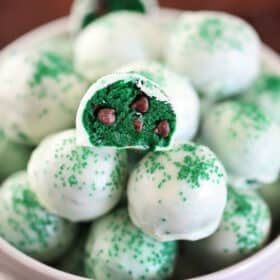 Mint Chocolate Chip Truffles for St. Patrick Day