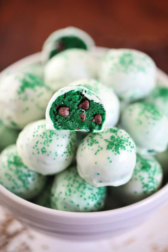 Mint Chocolate Chip Truffles for St. Patrick Day