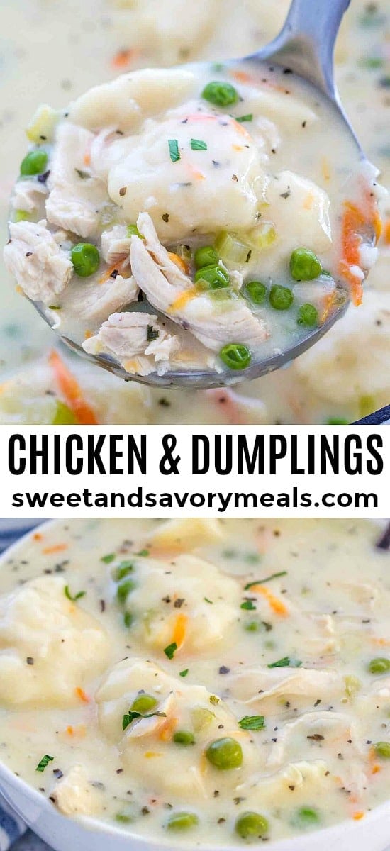 Old-fashioned chicken and dumplings soup