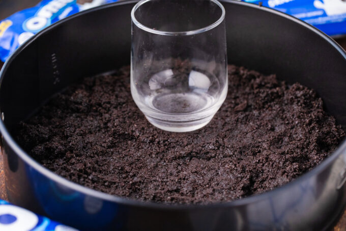 Oreo crust for cheesecake.