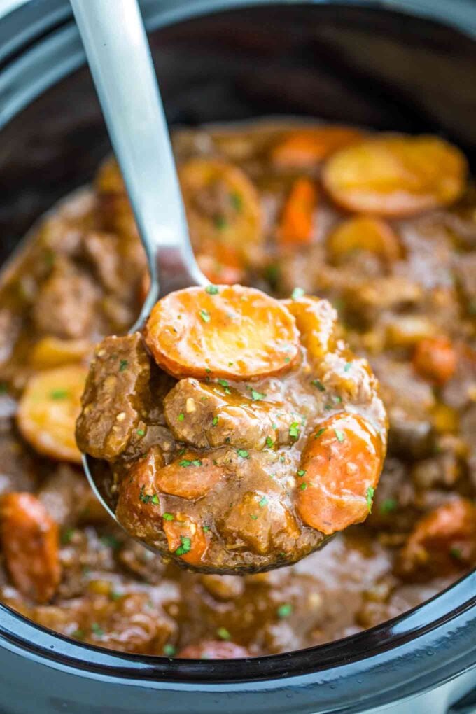 Beef stew in the slow cooker