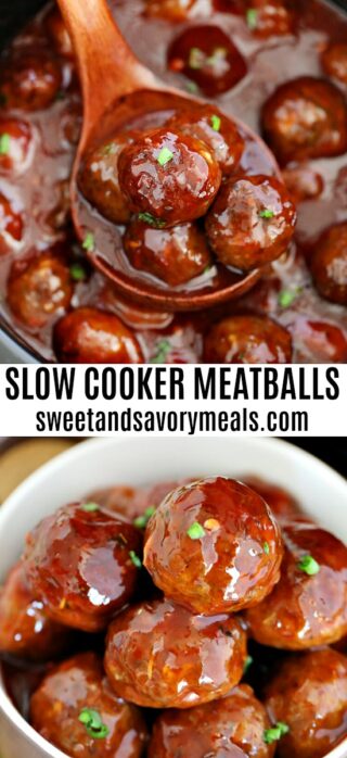 Best BBQ Crockpot Meatballs. Easy Slow Cooker Recipe - Sweet and Savory ...