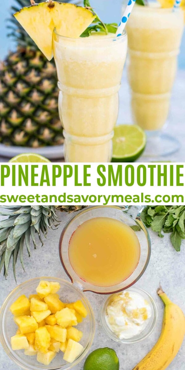 easy pineapple smoothie pin
