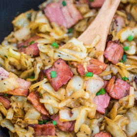 One Pan Bacon Fried Cabbage
