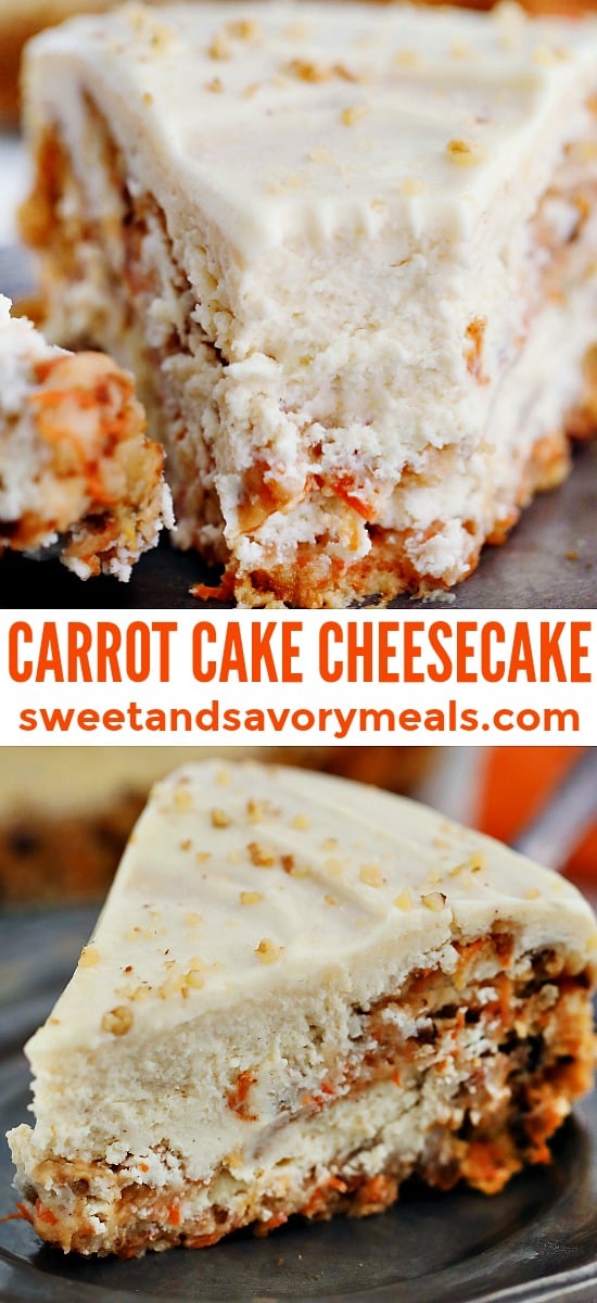 Image of classic carrot cake cheesecake. 