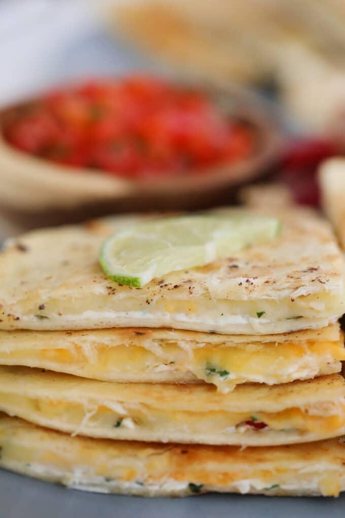 Three cheese quesadilla recipe