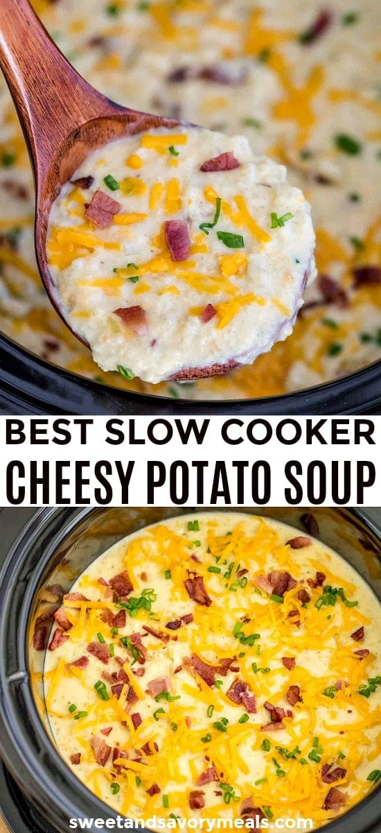 Crockpot Cheesy Potato Soup [video] - Sweet and Savory Meals