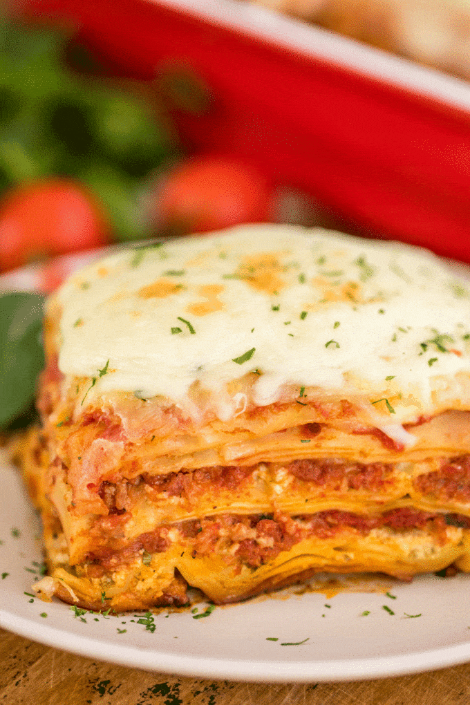 Cheesy homemade lasagna