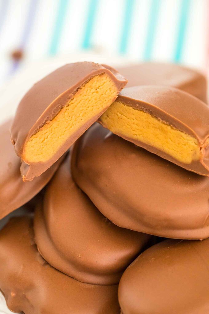 Image of homemade peanut butter eggs.