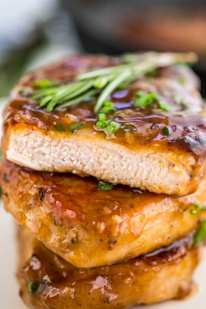 Honey garlic pork chops photo. 